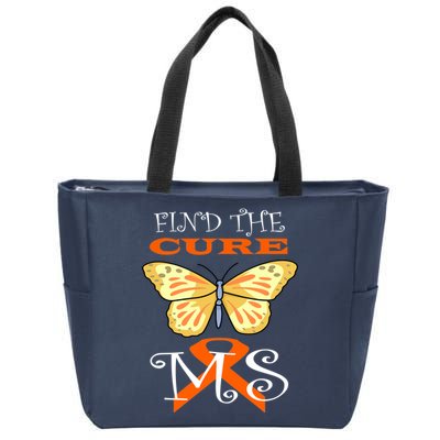 Support MS Help Find The Cure Ribbon Multiple Sclerosis Zip Tote Bag