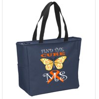 Support MS Help Find The Cure Ribbon Multiple Sclerosis Zip Tote Bag