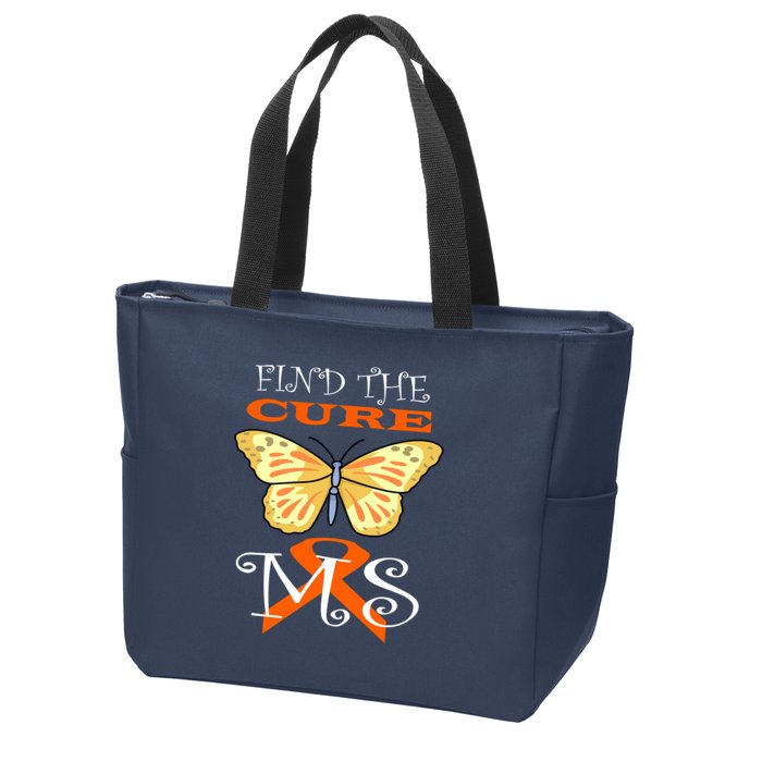 Support MS Help Find The Cure Ribbon Multiple Sclerosis Zip Tote Bag