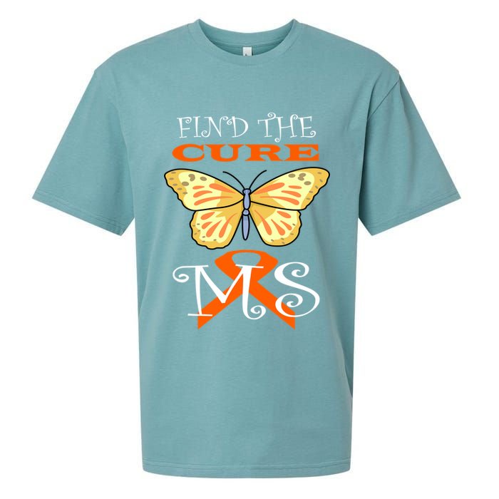 Support MS Help Find The Cure Ribbon Multiple Sclerosis Sueded Cloud Jersey T-Shirt