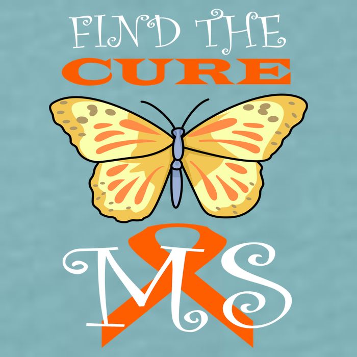 Support MS Help Find The Cure Ribbon Multiple Sclerosis Sueded Cloud Jersey T-Shirt