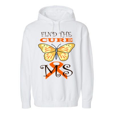 Support MS Help Find The Cure Ribbon Multiple Sclerosis Garment-Dyed Fleece Hoodie