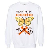 Support MS Help Find The Cure Ribbon Multiple Sclerosis Garment-Dyed Sweatshirt