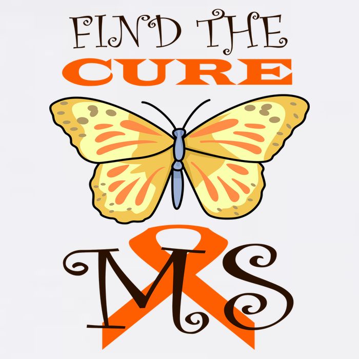 Support MS Help Find The Cure Ribbon Multiple Sclerosis Garment-Dyed Sweatshirt