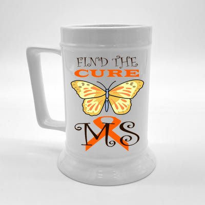 Support MS Help Find The Cure Ribbon Multiple Sclerosis Beer Stein