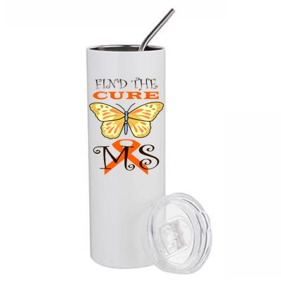 Support MS Help Find The Cure Ribbon Multiple Sclerosis Stainless Steel Tumbler