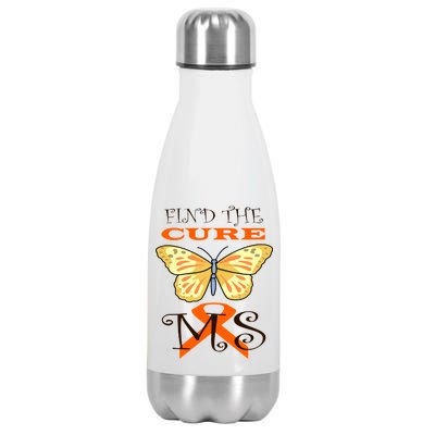 Support MS Help Find The Cure Ribbon Multiple Sclerosis Stainless Steel Insulated Water Bottle