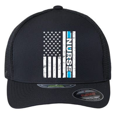 Support Nurses Front Line Flag Flexfit Unipanel Trucker Cap