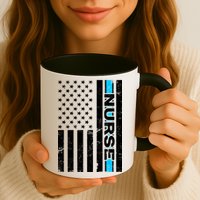 Support Nurses Front Line Flag Mug