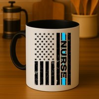 Support Nurses Front Line Flag Mug