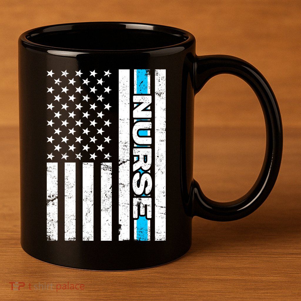 Support Nurses Front Line Flag 11oz C Handle Ceramic Mug