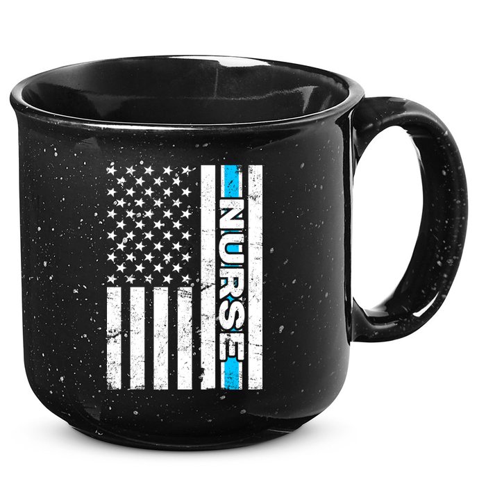 Support Nurses Front Line Flag 15oz Campfire Ceramic Mug