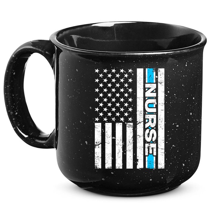 Support Nurses Front Line Flag 15oz Campfire Ceramic Mug