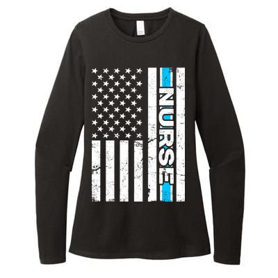 Support Nurses Front Line Flag Womens CVC Long Sleeve Shirt