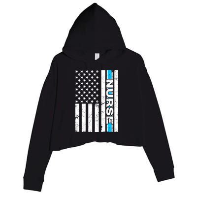 Support Nurses Front Line Flag Crop Fleece Hoodie