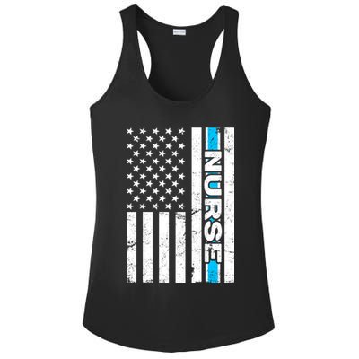 Support Nurses Front Line Flag Ladies PosiCharge Competitor Racerback Tank