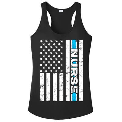 Support Nurses Front Line Flag Ladies PosiCharge Competitor Racerback Tank