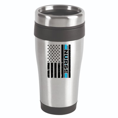 Support Nurses Front Line Flag 16oz Travel Tumbler