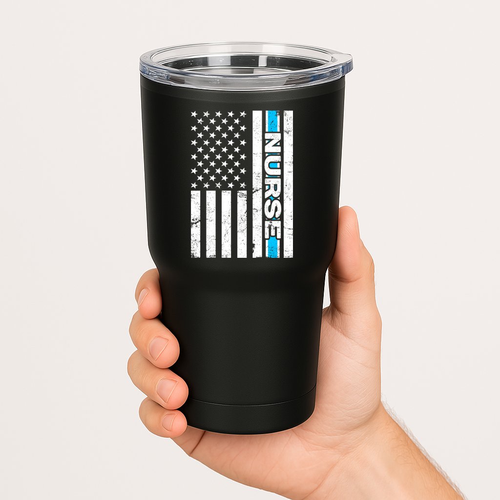 Support Nurses Front Line Flag Tumbler