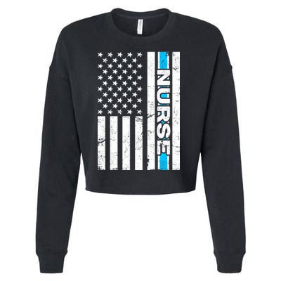 Support Nurses Front Line Flag Cropped Pullover Crew
