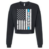 Support Nurses Front Line Flag Cropped Pullover Crew
