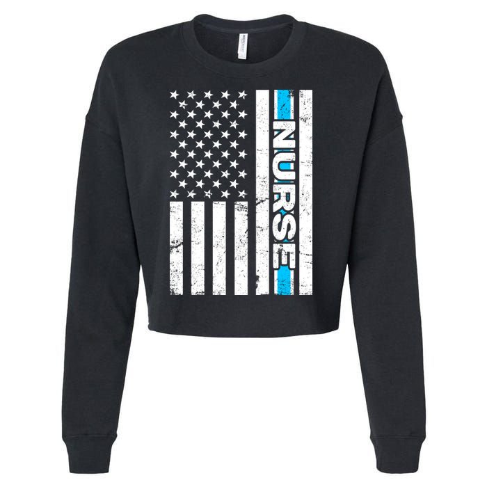 Support Nurses Front Line Flag Cropped Pullover Crew