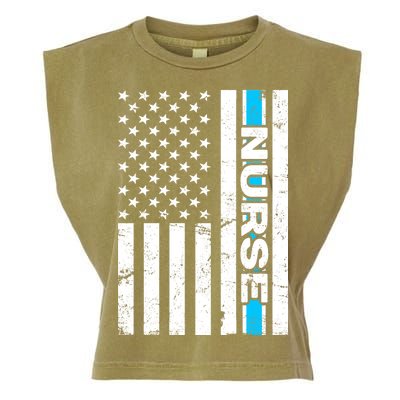 Support Nurses Front Line Flag Garment-Dyed Women's Muscle Tee