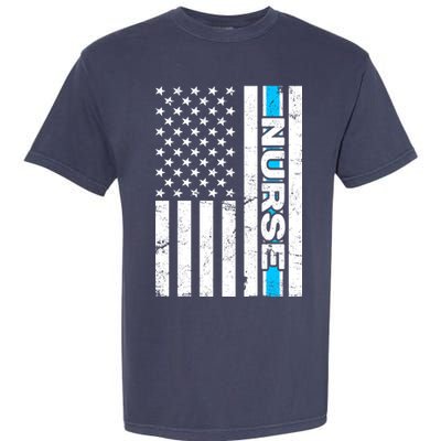 Support Nurses Front Line Flag Garment-Dyed Heavyweight T-Shirt