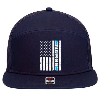 Support Nurses Front Line Flag 7 Panel Mesh Trucker Snapback Hat
