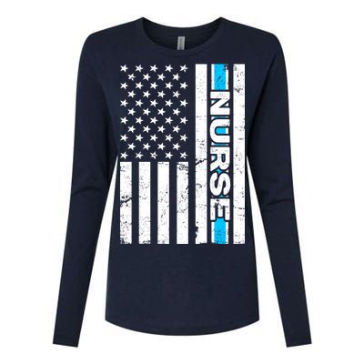 Support Nurses Front Line Flag Womens Cotton Relaxed Long Sleeve T-Shirt