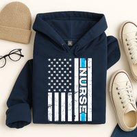 Support Nurses Front Line Flag Hoodie