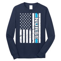 Support Nurses Front Line Flag Long Sleeve Shirt