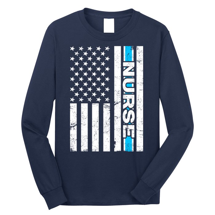 Support Nurses Front Line Flag Long Sleeve Shirt