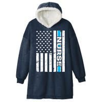 Support Nurses Front Line Flag Hooded Wearable Blanket