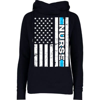 Support Nurses Front Line Flag Womens Funnel Neck Pullover Hood