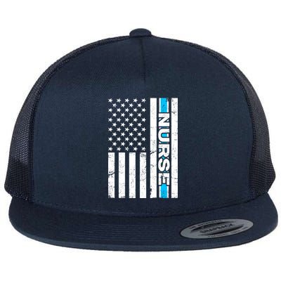 Support Nurses Front Line Flag Flat Bill Trucker Hat