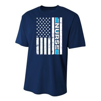 Support Nurses Front Line Flag Youth Performance Sprint T-Shirt