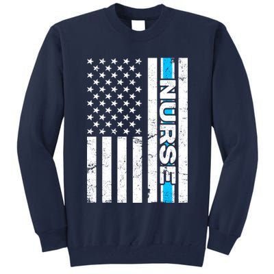 Support Nurses Front Line Flag Tall Sweatshirt