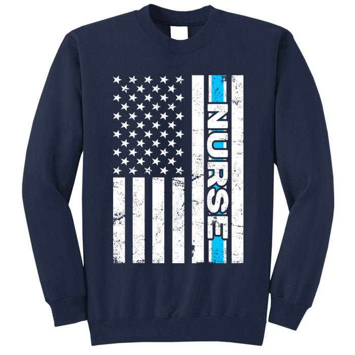 Support Nurses Front Line Flag Tall Sweatshirt