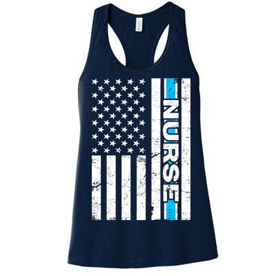 Support Nurses Front Line Flag Women's Racerback Tank