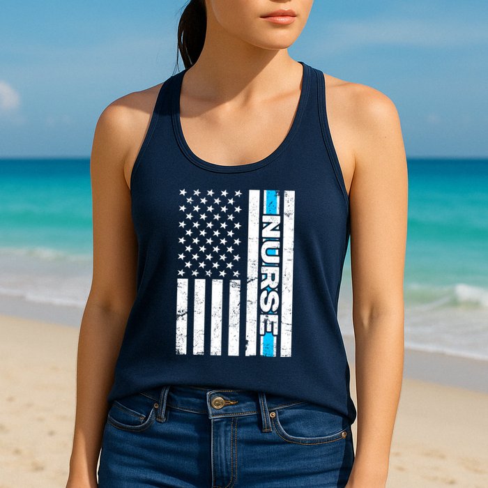 Support Nurses Front Line Flag Womens Tank Top