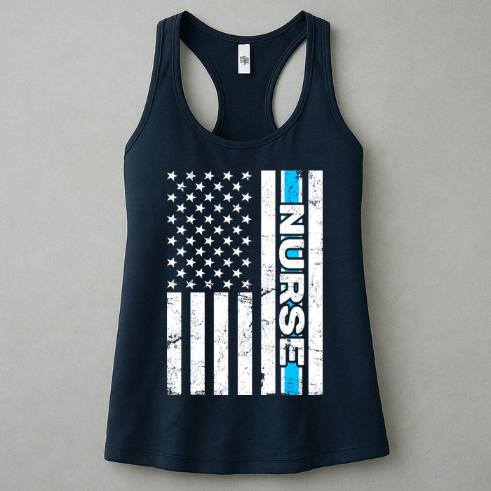 Support Nurses Front Line Flag Womens Tank Top