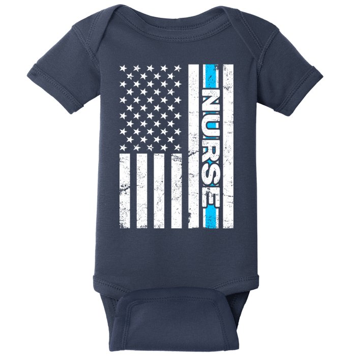 Support Nurses Front Line Flag Baby Bodysuit
