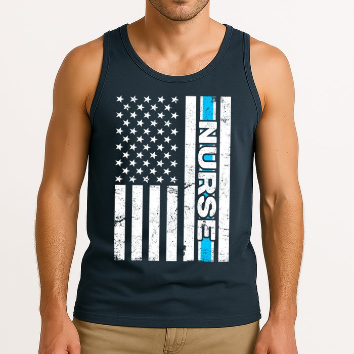 Support Nurses Front Line Flag Tank Top