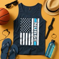 Support Nurses Front Line Flag Tank Top