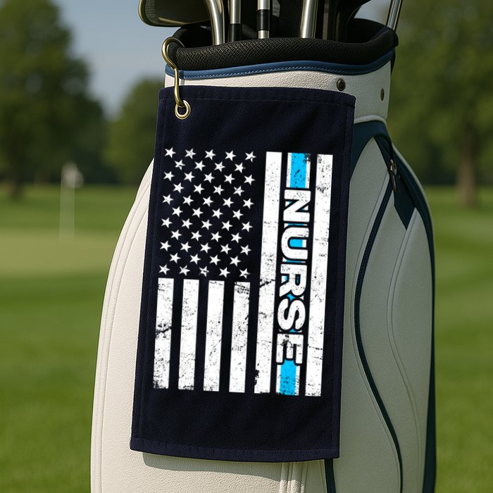 Support Nurses Front Line Flag Golf Towel