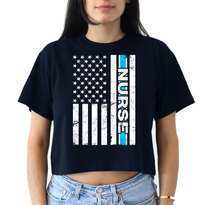 Support Nurses Front Line Flag Crop Top