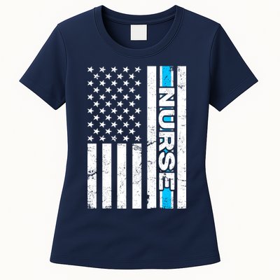 Support Nurses Front Line Flag Womens T-Shirt