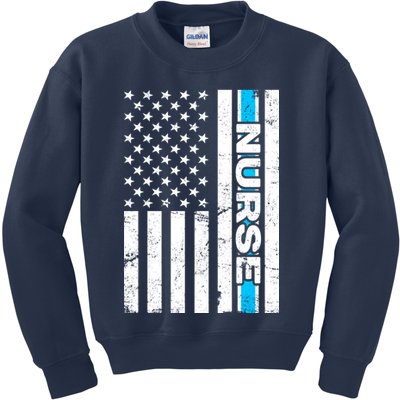 Support Nurses Front Line Flag Kids Sweatshirt