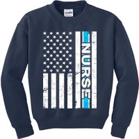 Support Nurses Front Line Flag Kids Sweatshirt